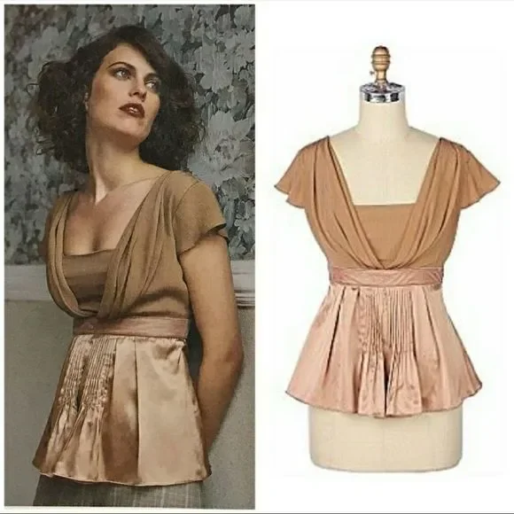 Vintage Anthropologie Odille Matheson Silk Blend Librarycore Blouse Size S - Picture 2 of 11